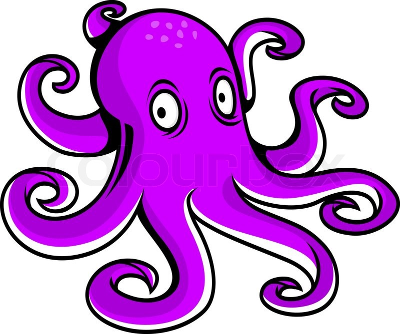 800x669 Bright Purple Cartoon Octopus With Large Eyes Watching The Viewer