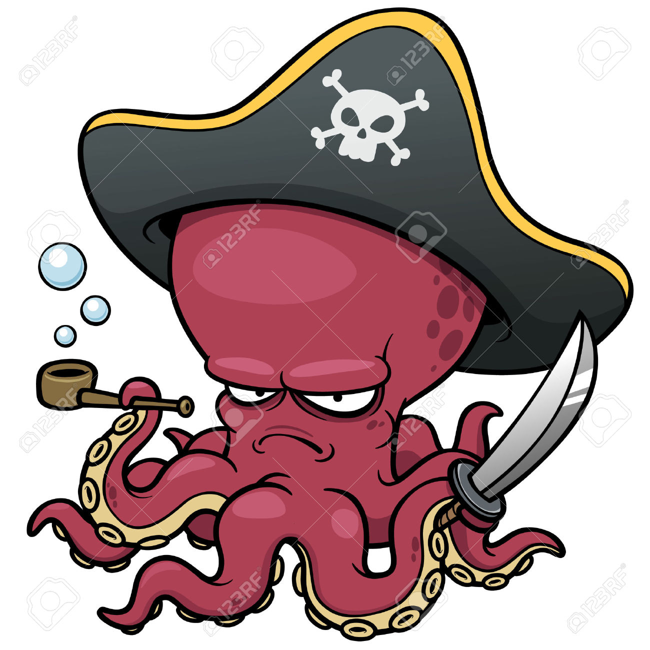 1300x1300 Vector Clipart Octopus