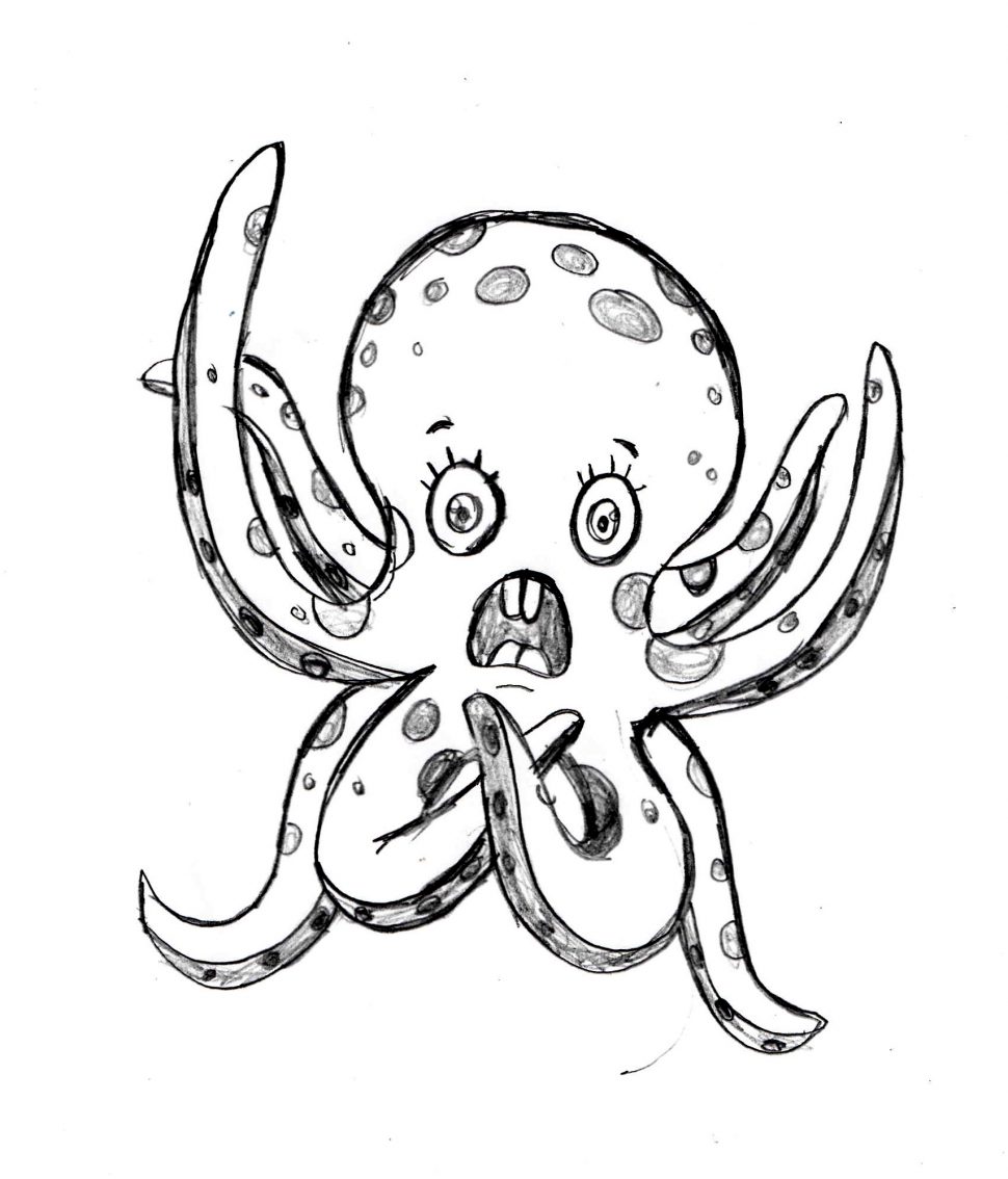 970x1134 Coloring Pages Fabulous Sketch Of An Octopus Clip Art 2 Line