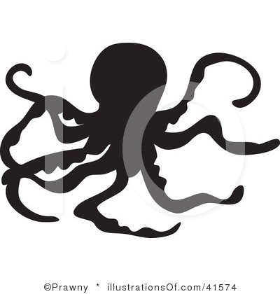 400x420 Black And White Octopus Clipart 2071425