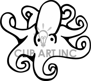 300x265 Octopus Outline Clip Art