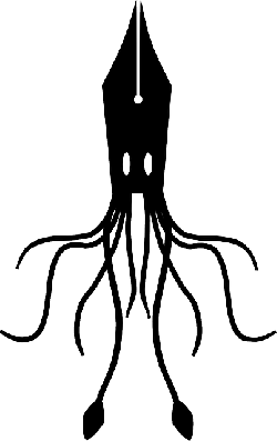 250x397 Squid, Fountain, Ink, Pen, Silhouette, Abstract, Animal