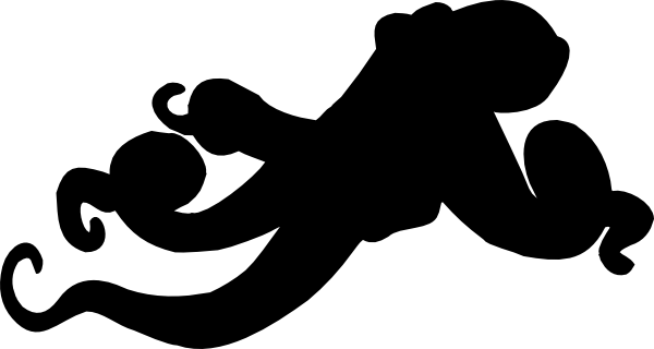 600x320 Black Octopus Blackgound Clip Art