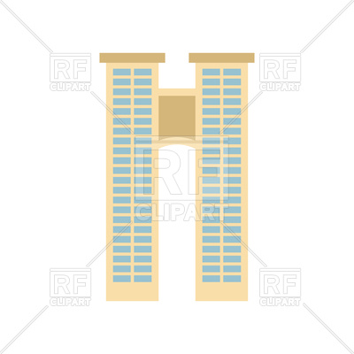 400x400 Office Building On White Background Royalty Free Vector Clip Art