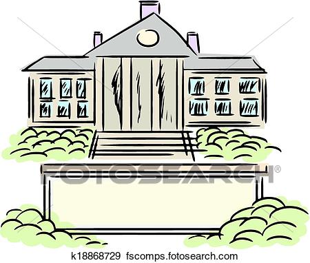 450x382 Clip Art Of Small Office Building K18868729