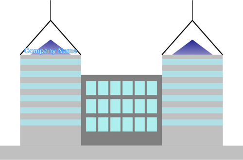 500x330 Vector Clip Art Of Two Tower Office Building Public Domain Vectors