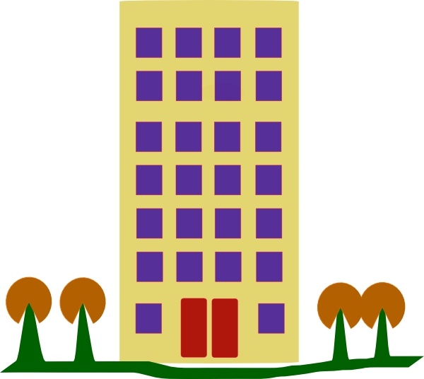 600x536 Building With Trees Clip Art Free Vector In Open Office Drawing