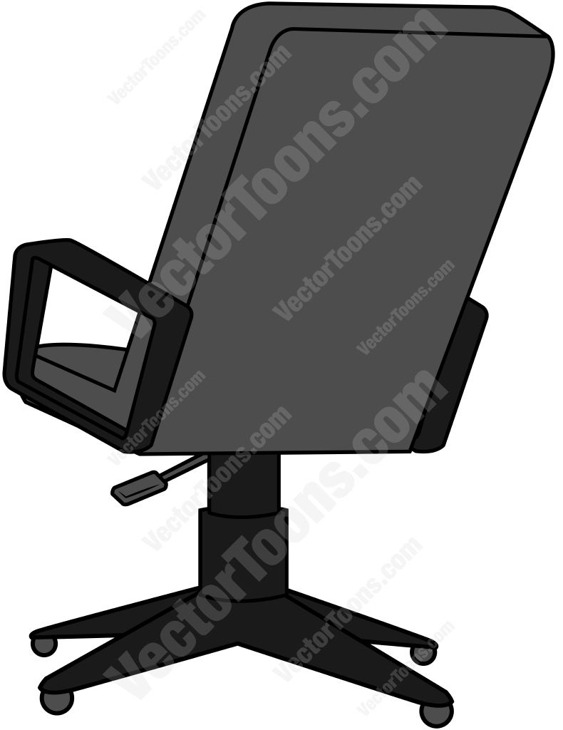 790x1024 Back View Of An Office Chair Cartoon Clipart