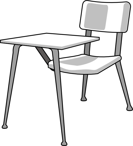 540x595 Furniture School Desk Clip Art Free Vector In Open Office Drawing