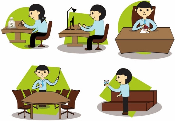 600x417 Cartoon Office Desk Free Vector Download (96,839 Free Vector)