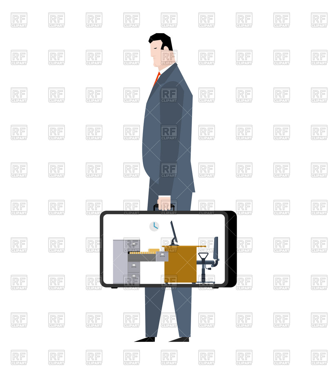 1049x1200 Office In Case. Workplace In Suitcase. Manager