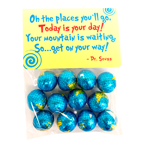 500x500 Oh, The Places You'Ll Go! Foiled Chocolate Globes
