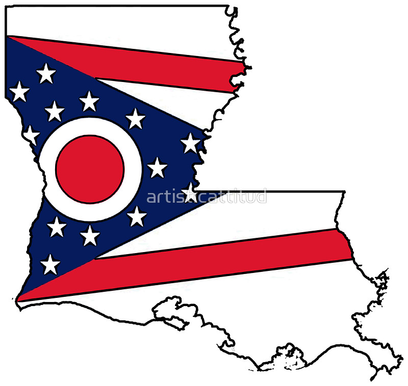 800x758 Ohio Flag Louisiana Outline Stickers By Artisticattitud Redbubble