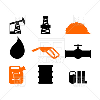 400x400 Oil Production Set Of Icons Royalty Free Vector Clip Art Image