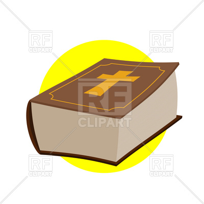 400x400 Holy Bible, Closed Old Book With Cross Royalty Free Vector Clip