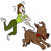 170x170 Clipart Of Illustration Of Old Lady Trying To Walk With Big Dog
