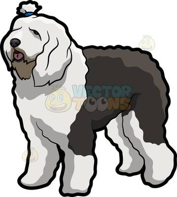 359x400 Old Sheepdog Clipart