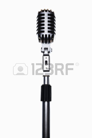 300x450 Old Fashioned Microphone In Studio Stock Photo, Picture