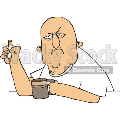 400x400 Free (Rf) Cliprt Illustration Of Grumpy Old Man Smoking