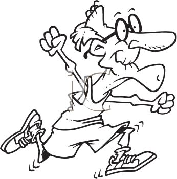 346x350 Royalty Free Clip Art Image Old Man Running A Marathon Race