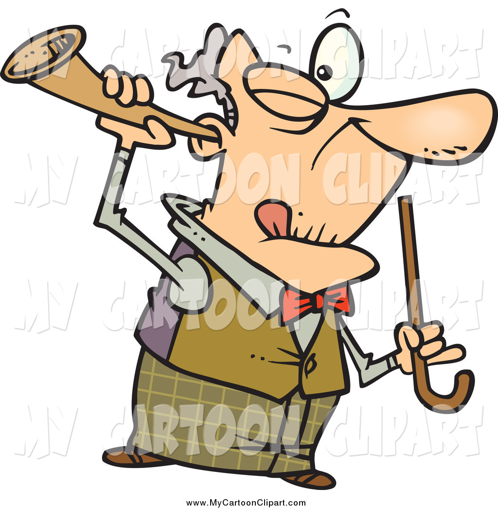 1024x1044 Clip Art Of A Cartoon Old Man Holding A Trumpet To His Ear By