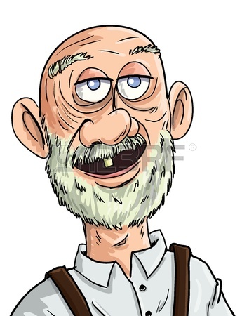 345x450 Cartoon Old Man With One Tooth. Isolated Royalty Free Cliparts