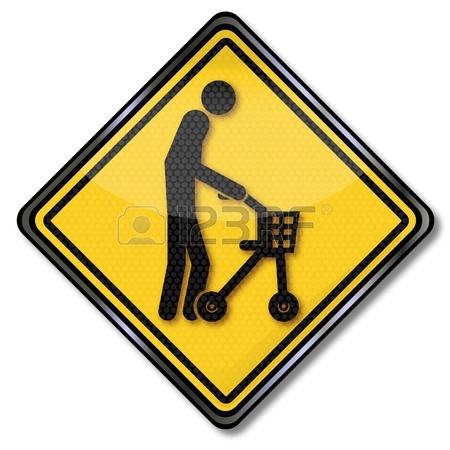 450x450 Sign Old Man With Walker Royalty Free Cliparts, Vectors, And Stock