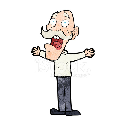 440x440 Cartoon Stressed Old Man Stock Vector