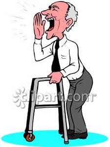 225x300 Old Man With A Walker Yelling
