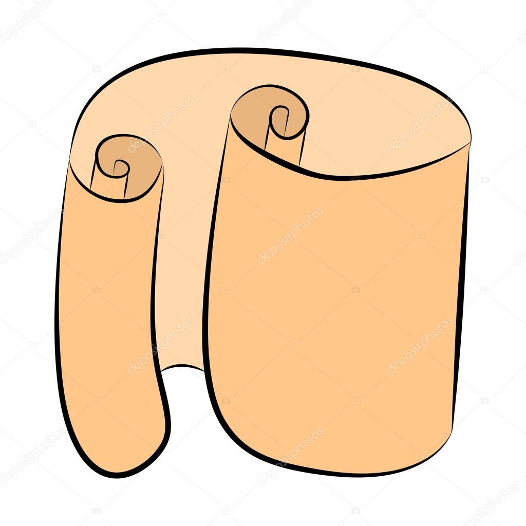 1024x1024 Paper Scroll Clipart Vector Isolated On White Background. Empty