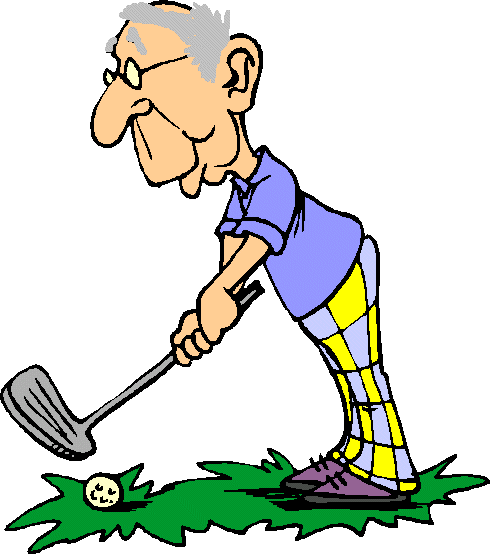 490x554 Old Man Golfer Clipart