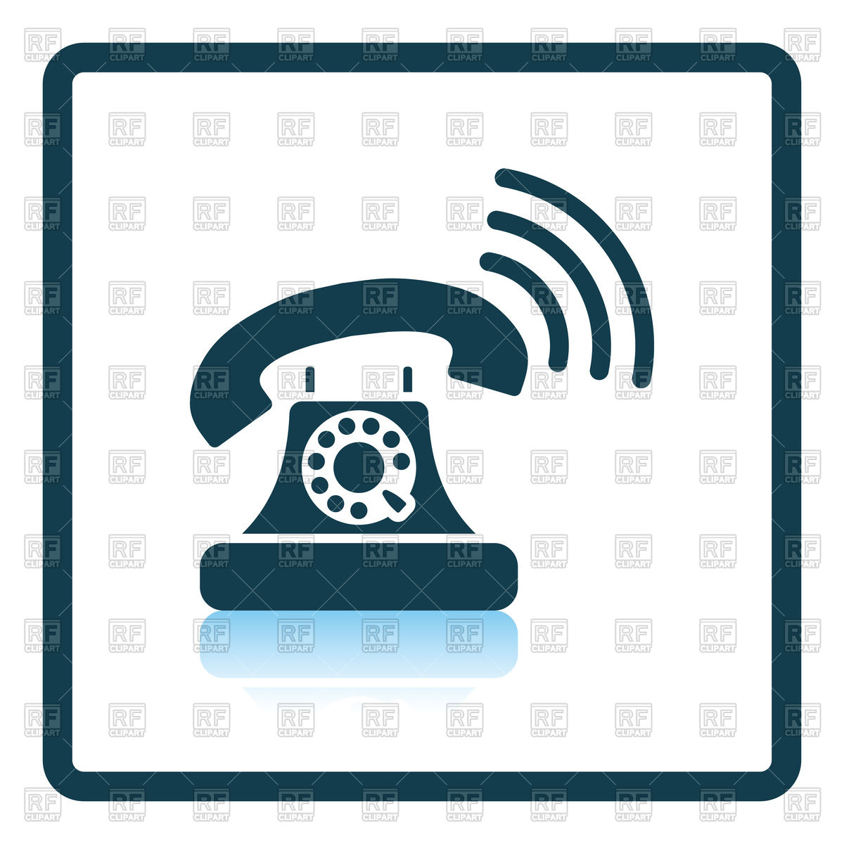 1200x1200 Shadow Reflection Design Of Old Telephone Icon Royalty Free Vector