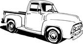170x91 Clip Art Of Illustration, Lineart, Classic, 1956, Ford, Pickup