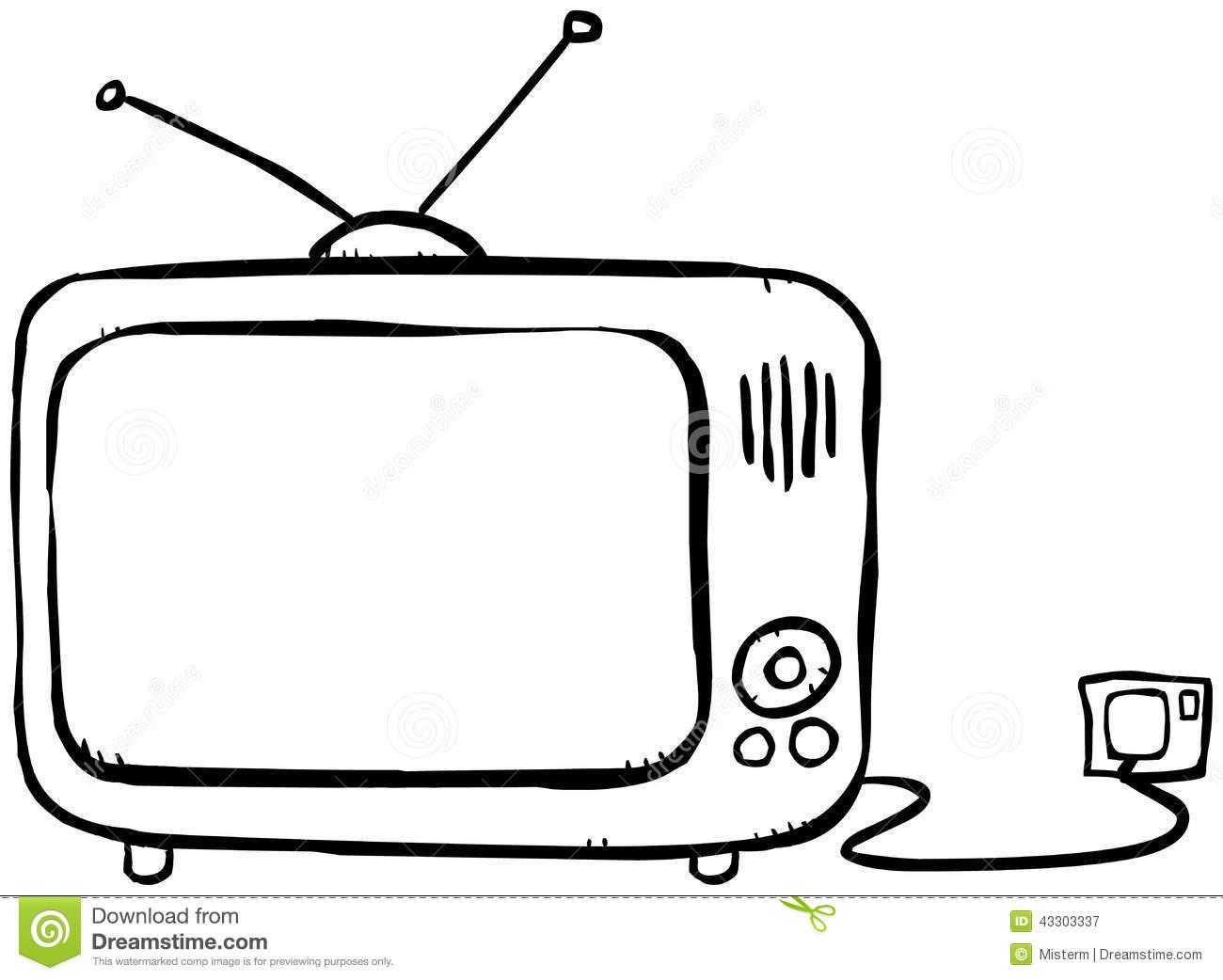 1300x1042 Tv Clipart Outline