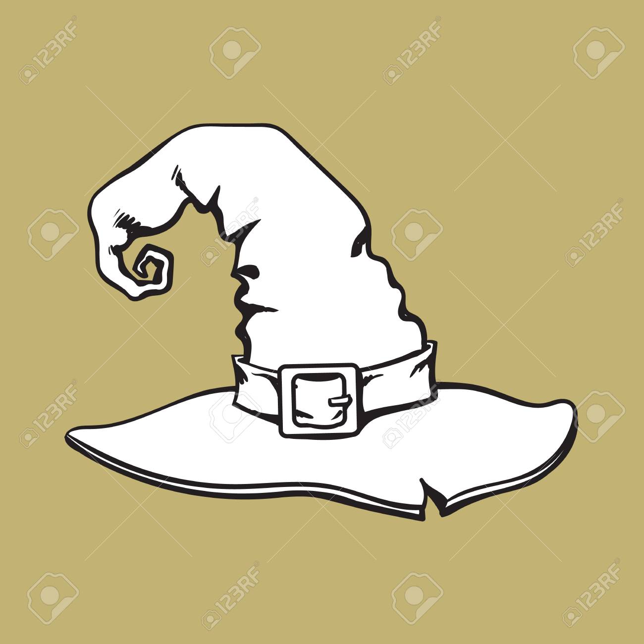 1300x1300 Old Witch, Wizard Pointed Hat, Halloween Decoration Element