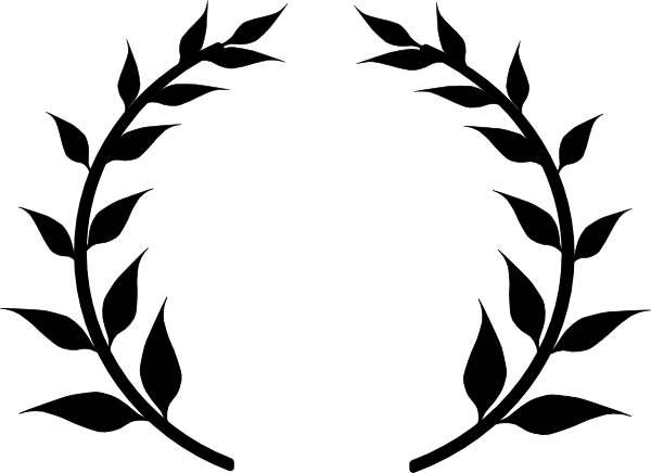 600x436 Black Laurel Wreath Clip Art