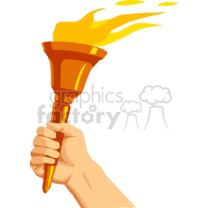 300x300 Royalty Free Hand Holding An Olympic Torch 169510 Vector Clip Art