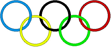 382x164 Olympic Rings Border Clip Art