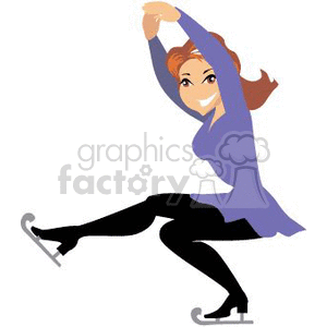 300x300 Royalty Free Olympic Figure Skater 369256 Vector Clip Art Image