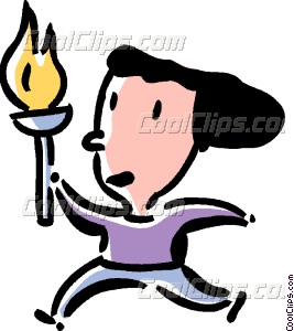267x300 Olympian Running With The Vector Clip Art