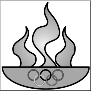 304x304 Clip Art Olympic Flame Grayscale I Abcteach