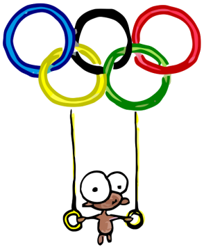 294x355 Olympic Monkey On The Rings