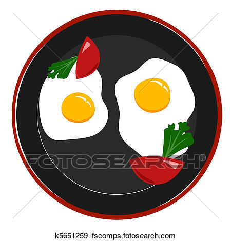450x470 Clip Art Of Omelette And Vegetables K5651259