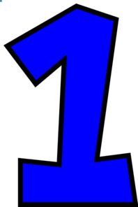 198x296 Number One (Bright Blue) Clip Art