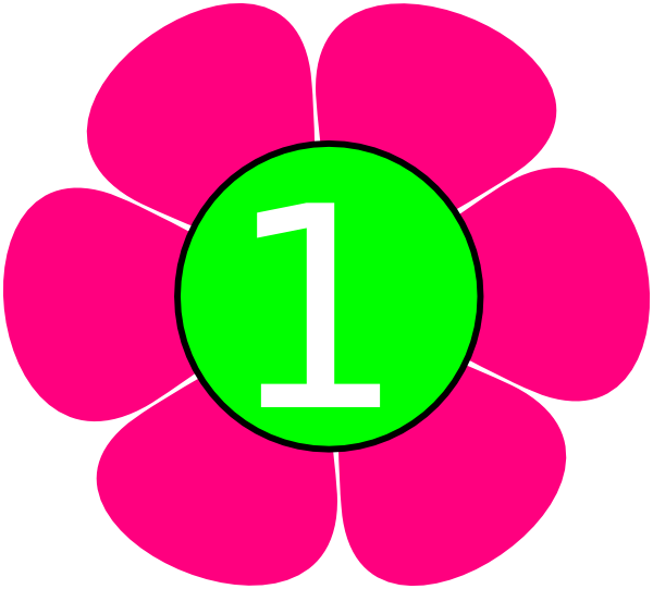 600x541 Flower Cute Number One Clipart