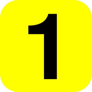 300x300 Yellow Rounded Number One Clip Art