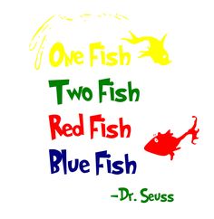 236x242 Dr Seuss One Fish Two Fish Red Fish Blue Fish Wall Quote Vinyl