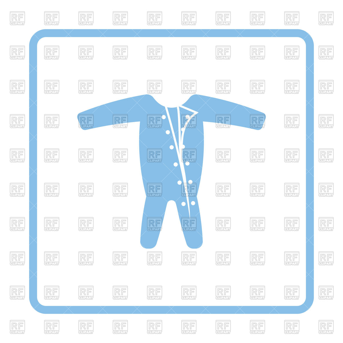 1200x1200 Blue Frame Design Of Baby Onesie Icon Royalty Free Vector Clip Art
