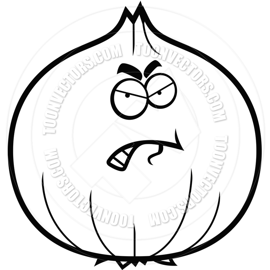 940x940 Cartoon Angry Onion (Black And White Line Art) By Cory Thoman