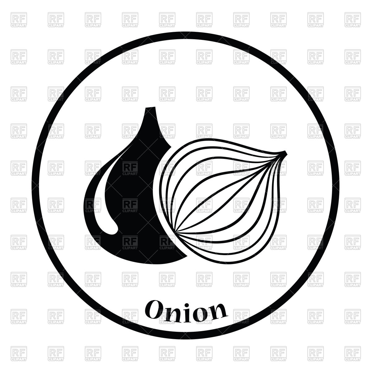 1200x1200 Thin Circle Design Of Onion Icon Royalty Free Vector Clip Art